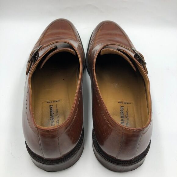 Johnston & Murphy Men's Brown Leather Monk Buckle Style Shoes 11.5M Sheepskin - Picture 8 of 12